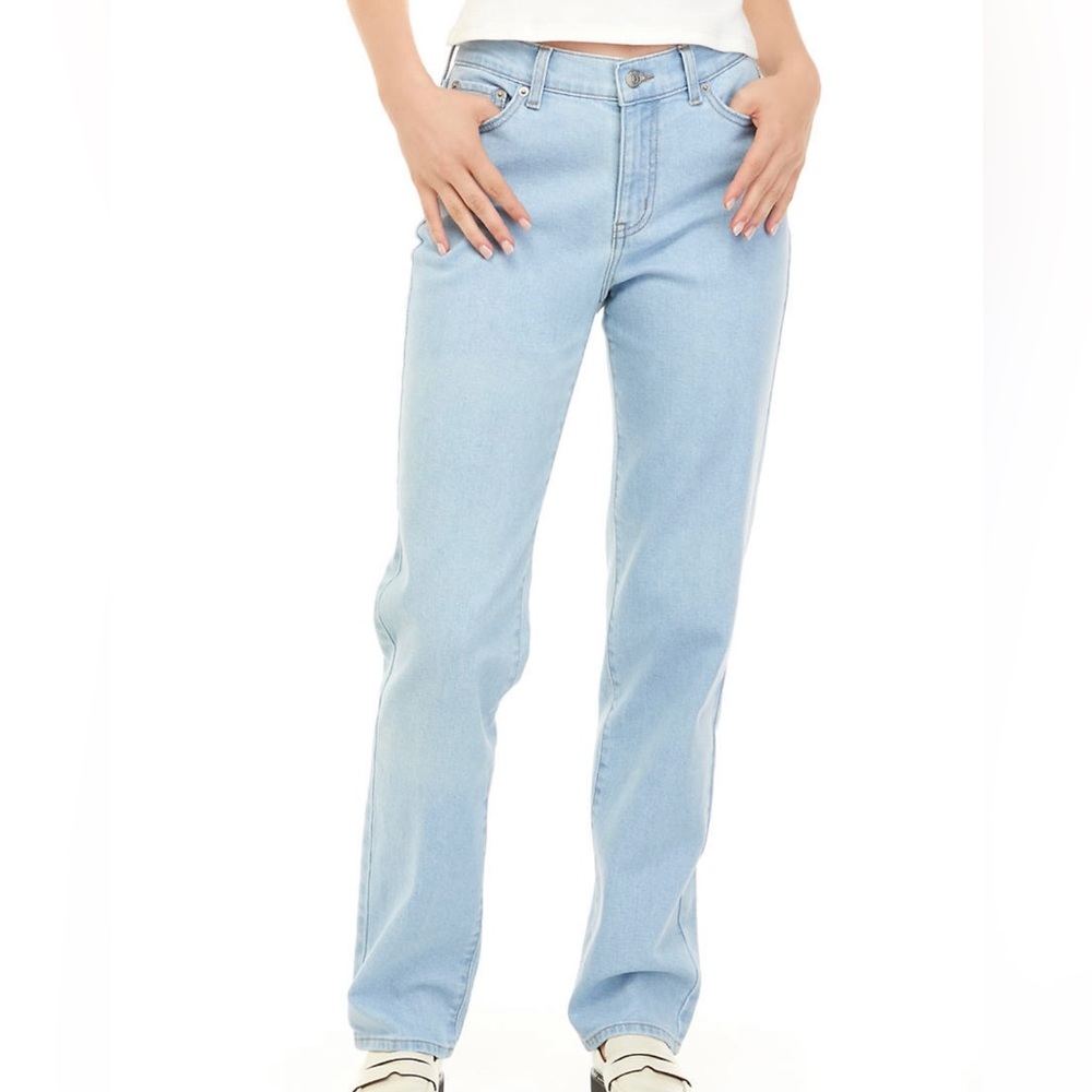 High Rise Straight Light Denim Jeans NWT